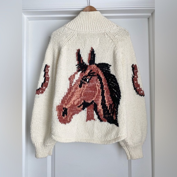 Anthropologie Pilcro Western Horse Graphic Cardigan Sweater (Size L) - Picture 7 of 8